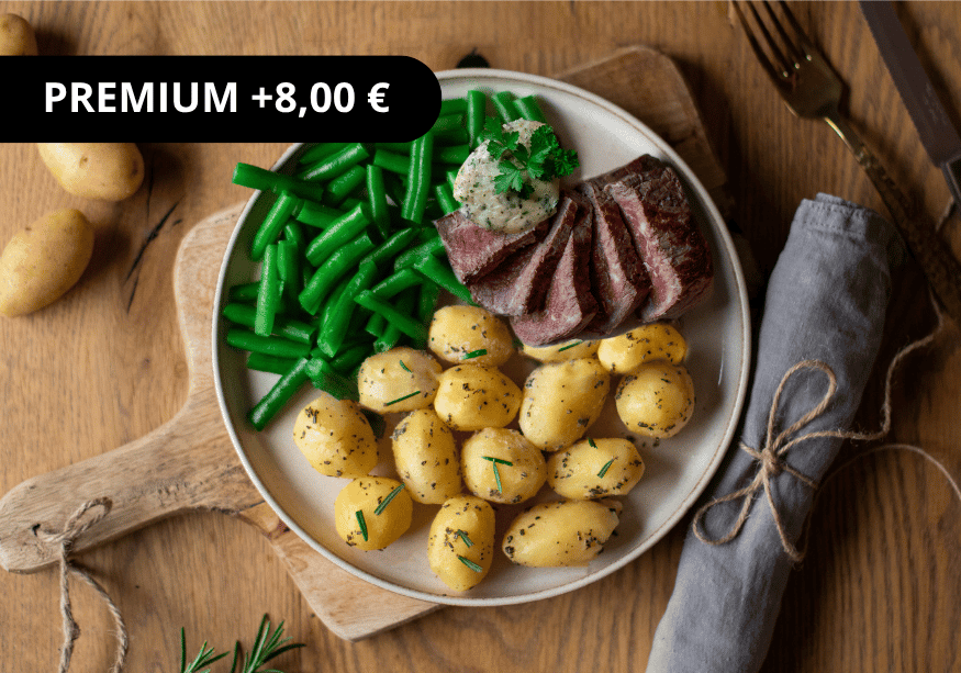 Rump steak with rosemary potatoes