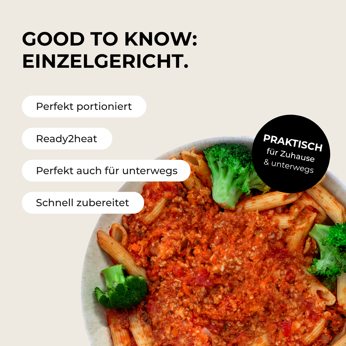 Penne protéinées à la bolognaise