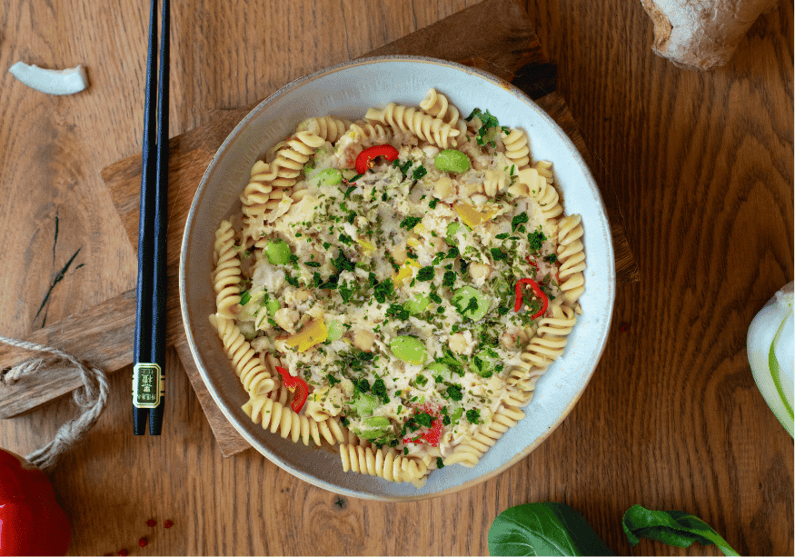 Fusilli protéinés à la sauce citronnelle