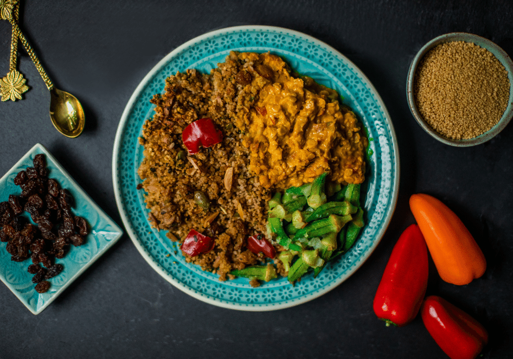 🌱 Poêlée de couscous et de lentilles aux gombos