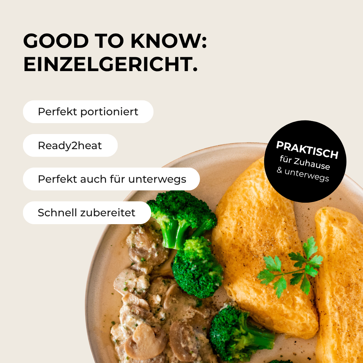 Omelette mit Pilzrahmsoße
