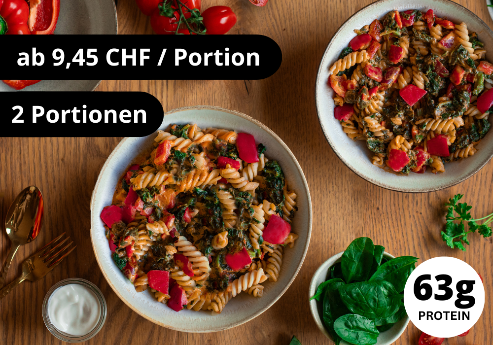 CH: Protein Pasta mit Frischkäsesoße (XL, 2 Portionen)