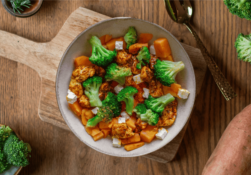 Sweet potato chicken bowl