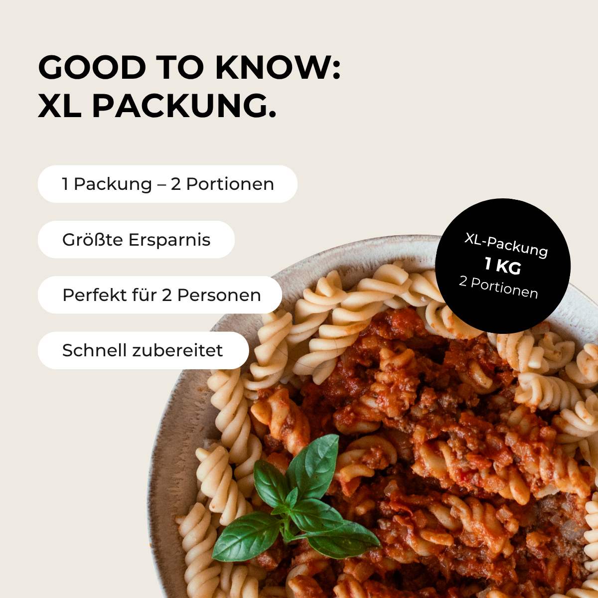 Protein Pasta Bolognese (XL, 2 portions)