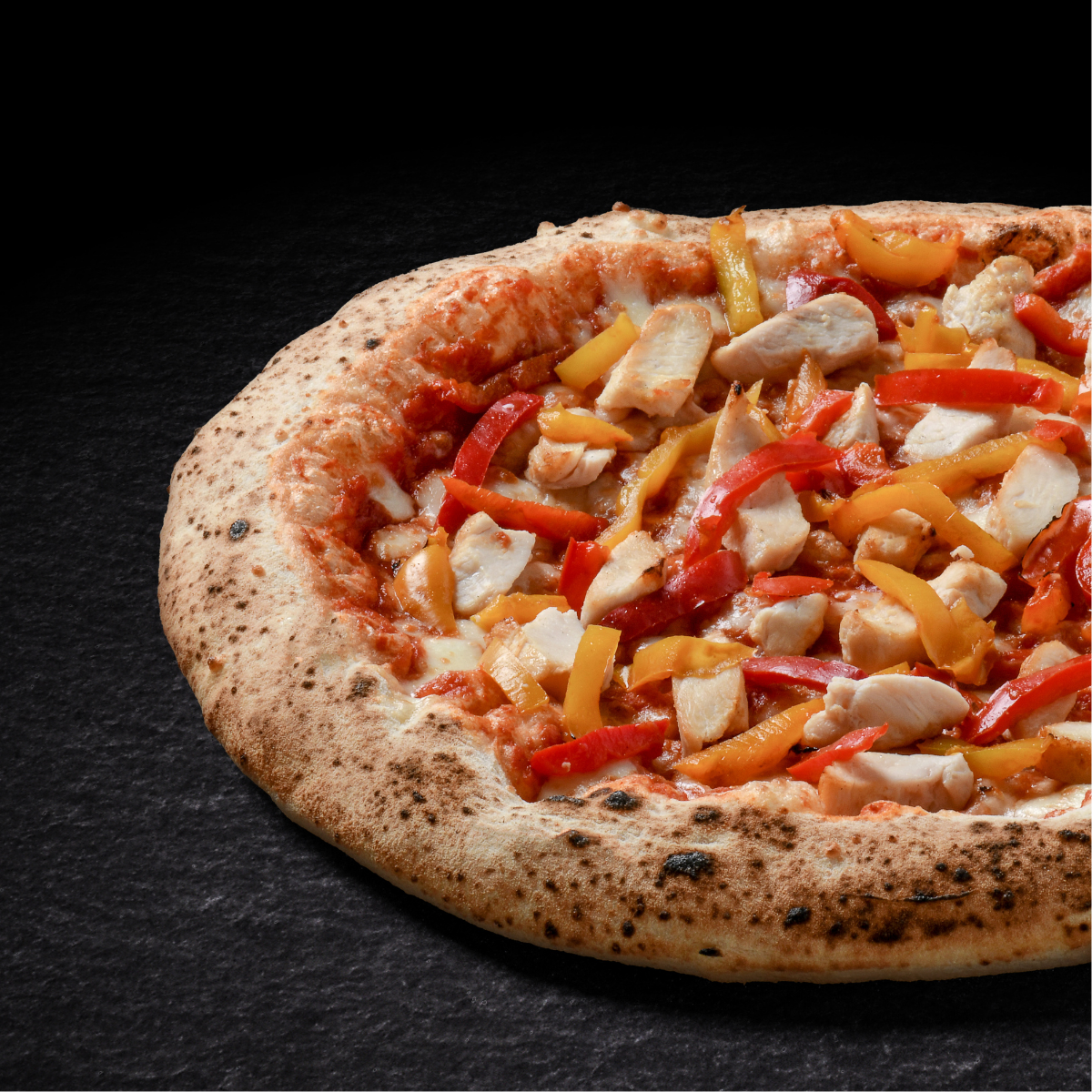 CH : Pizza protéinée au poulet et aux poivrons