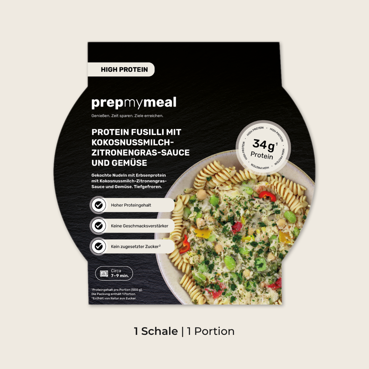 Fusilli protéinés à la sauce citronnelle