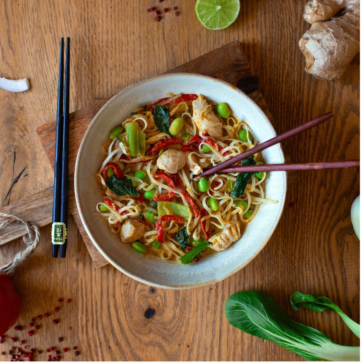 CH : Nouilles de riz à la sauce coco