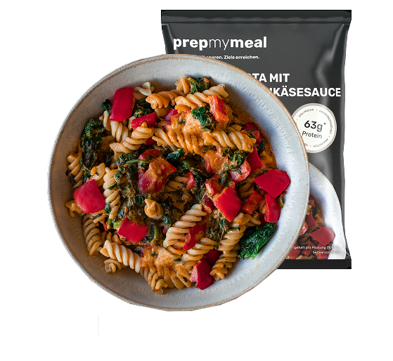 Protein Pasta mit Frischkäsesoße 