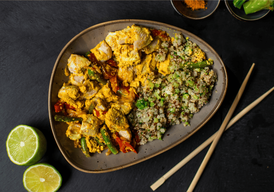 Gelbes Curry mit Hähnchenbrust