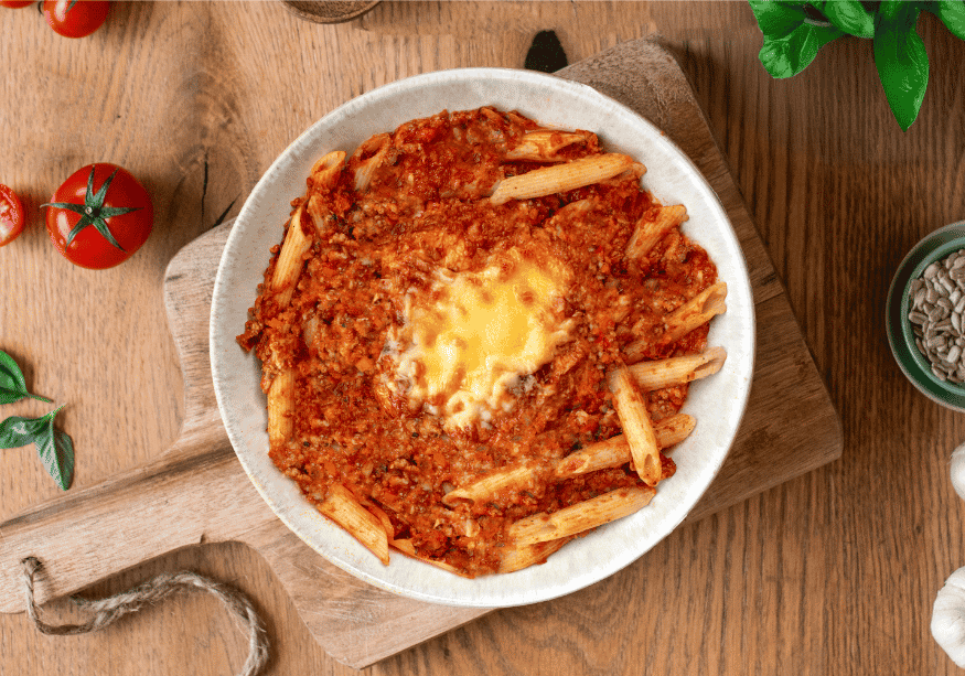 Protein Penne mit Veggie Bolognese