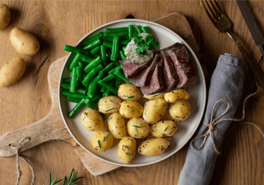 Rumpsteak mit Rosmarinkartoffeln