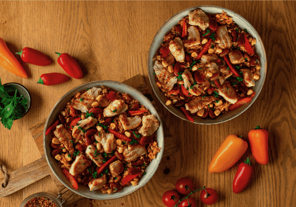 Hähnchen Fajita Bowl (XL, 2 Portionen)