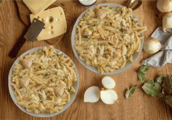 Käsespätzle mit Hähnchen (XL, 2 Portionen)