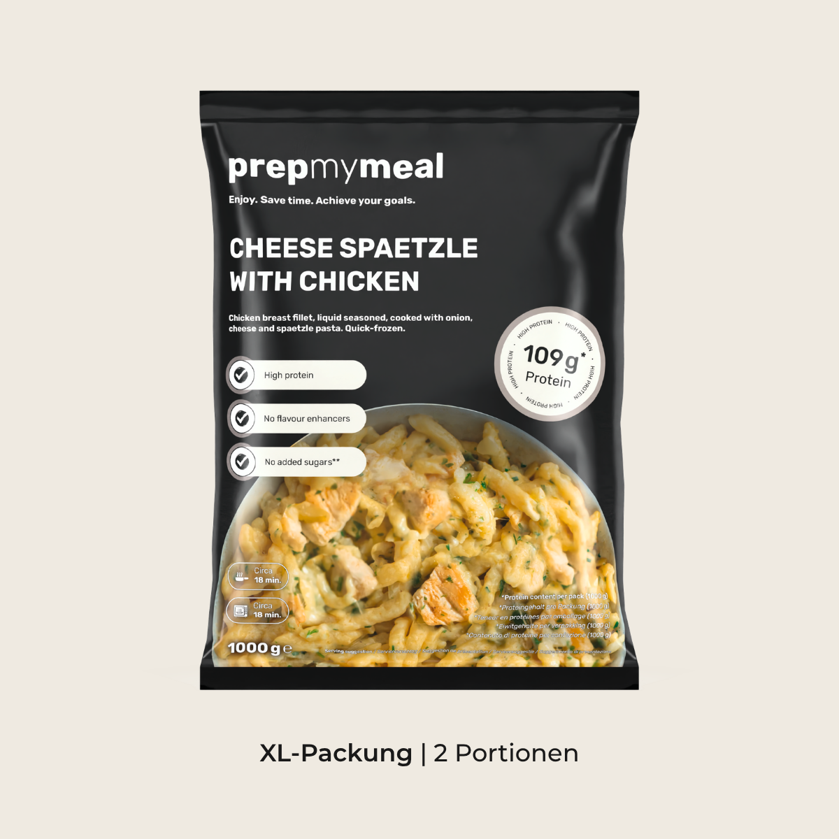 Käsespätzle mit Hähnchen (XL, 2 Portionen)