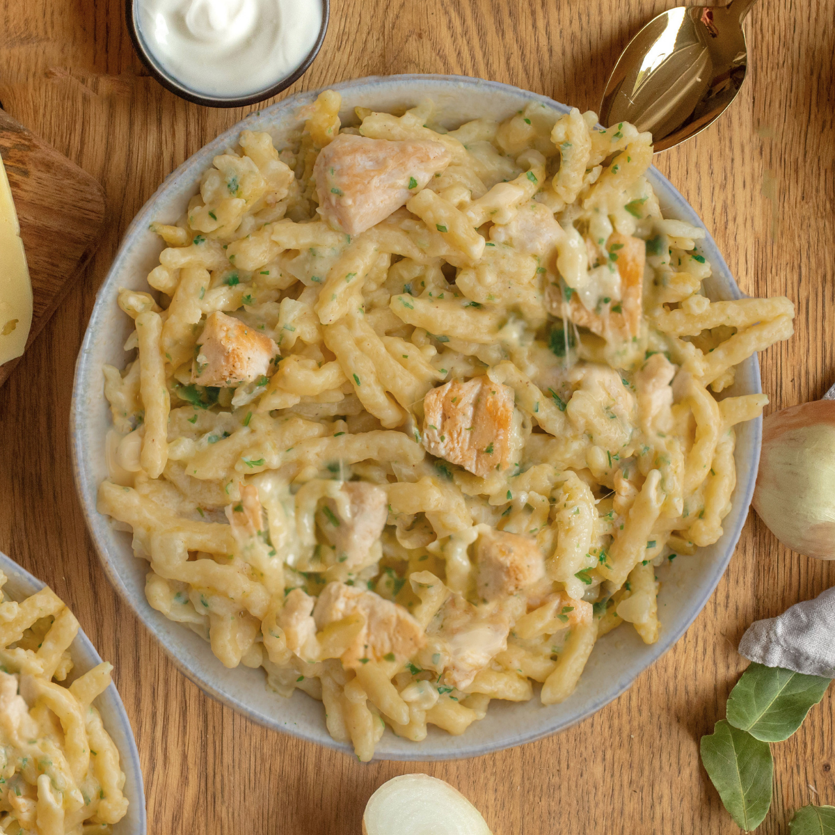 Käsespätzle mit Hähnchen (XL, 2 Portionen)