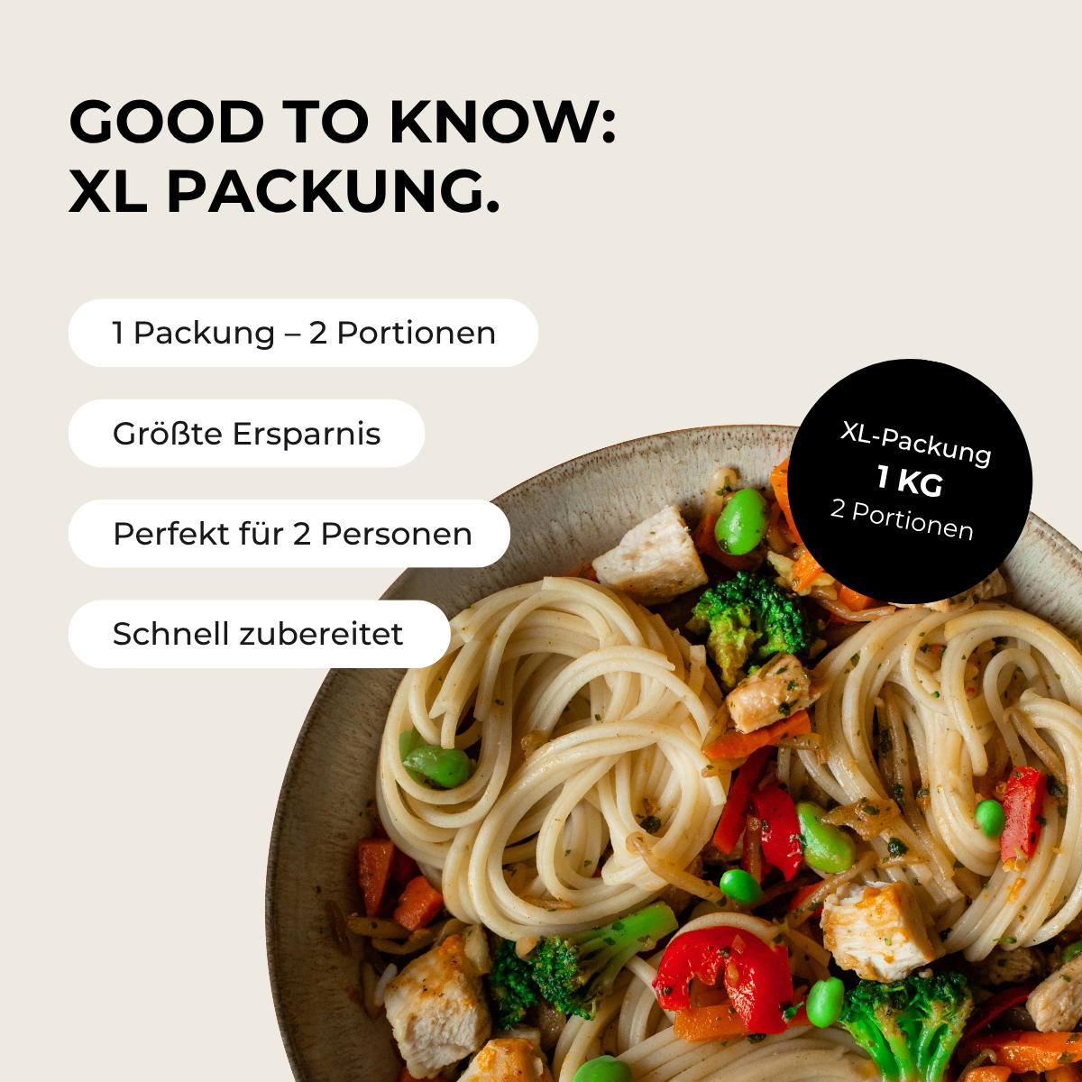 Noodles Asian Style (XL, 2 Portionen)